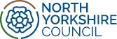 Writing saying North Yorkshire Council and the council logo of the white rose Writing saying North Yorkshire Council and the council logo of the white rose